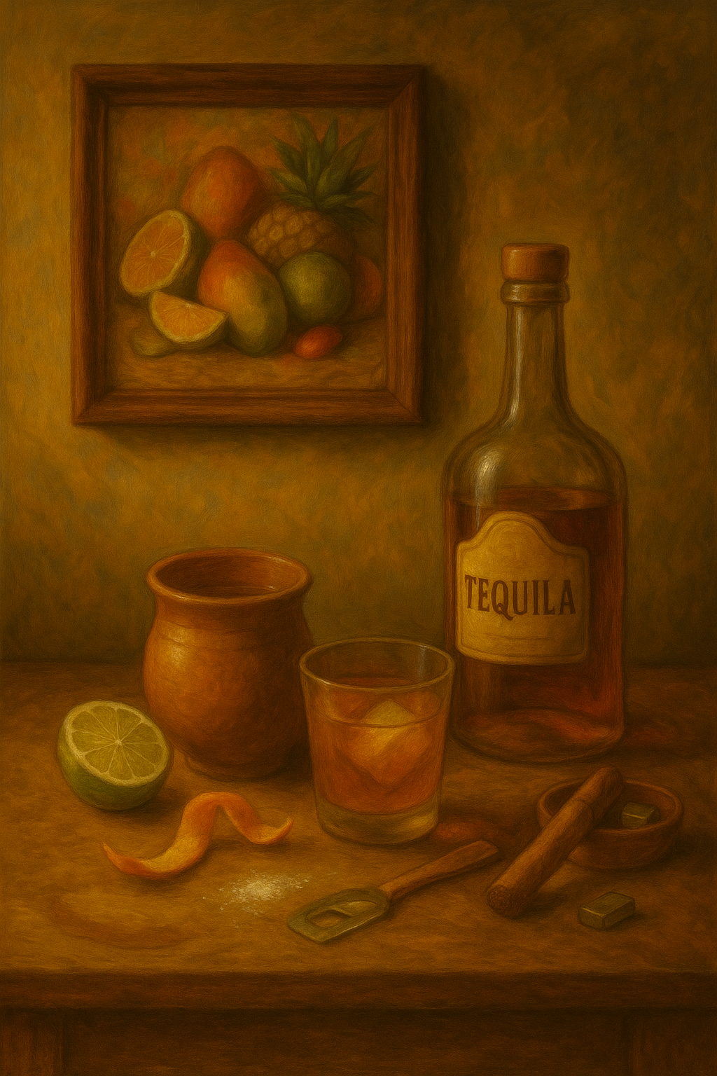Tropical Still Life with Tequila